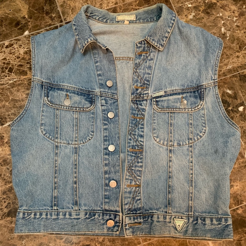 Guess Denim Jean Vest - Large
